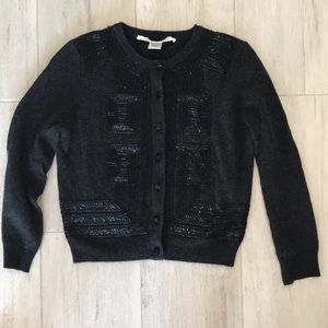 DVF grey beaded sweater size small